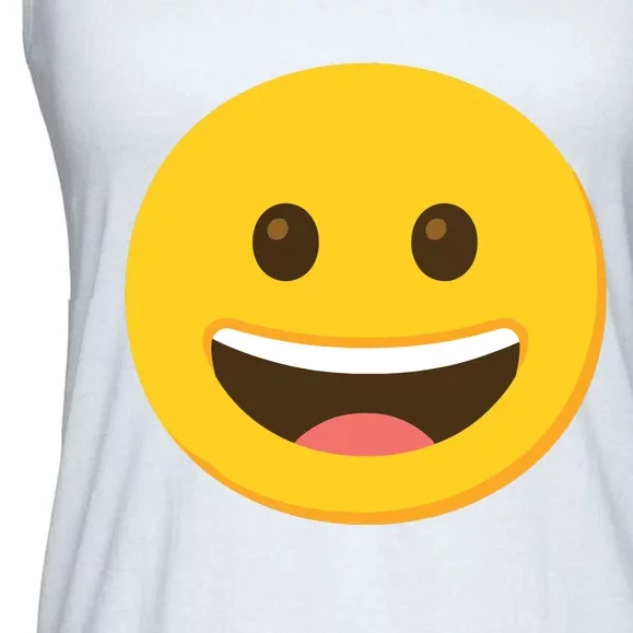 Emoticon Grinning Face Happy Ladies Essential Flowy Tank