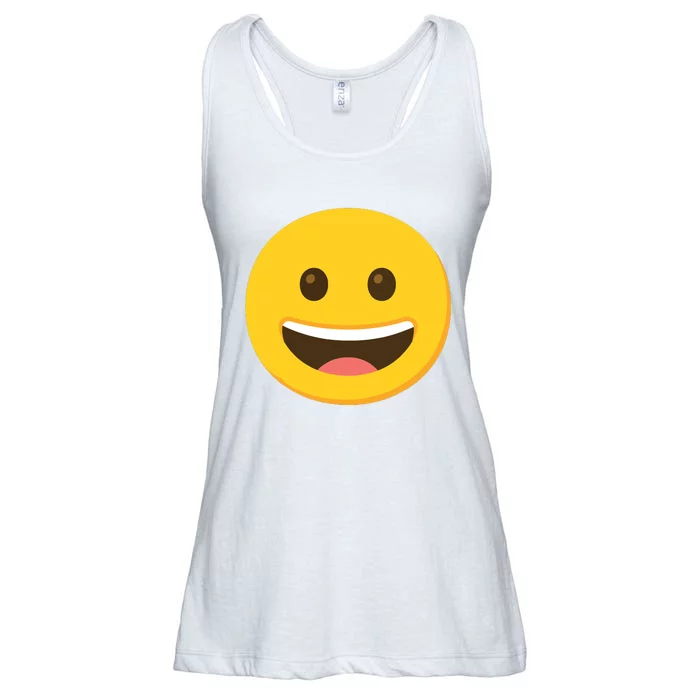 Emoticon Grinning Face Happy Ladies Essential Flowy Tank