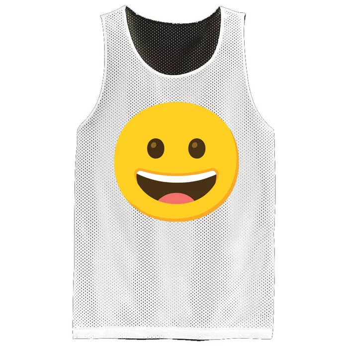 Emoticon Grinning Face Happy Mesh Reversible Basketball Jersey Tank