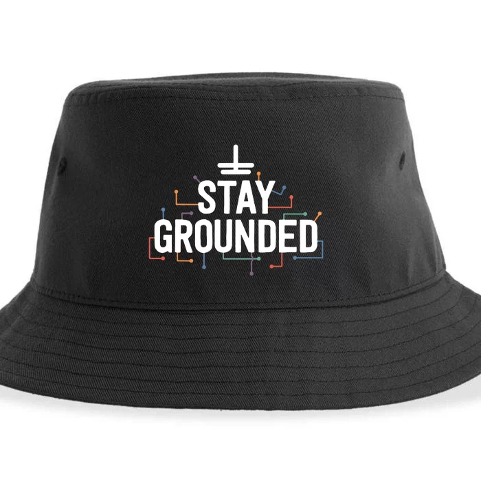 Electrician Gifts For Men Funny Electrical Stay Grounded Sustainable Bucket Hat