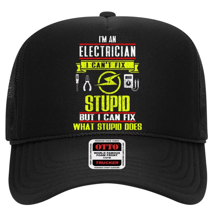 Electrician Gifts for Funny electrical Design. High Crown Mesh Trucker Hat