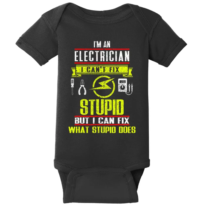 Electrician Gifts for Funny electrical Design. Baby Bodysuit