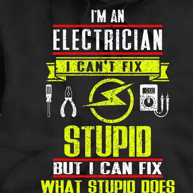 Electrician Gifts for Funny electrical Design. Tie Dye Hoodie