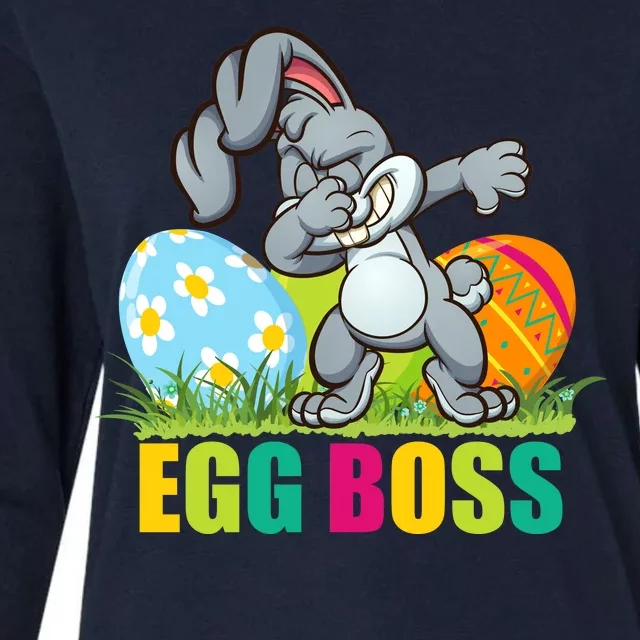 Egg Boss Dabbing Easter Bunny Womens Cotton Relaxed Long Sleeve T-Shirt