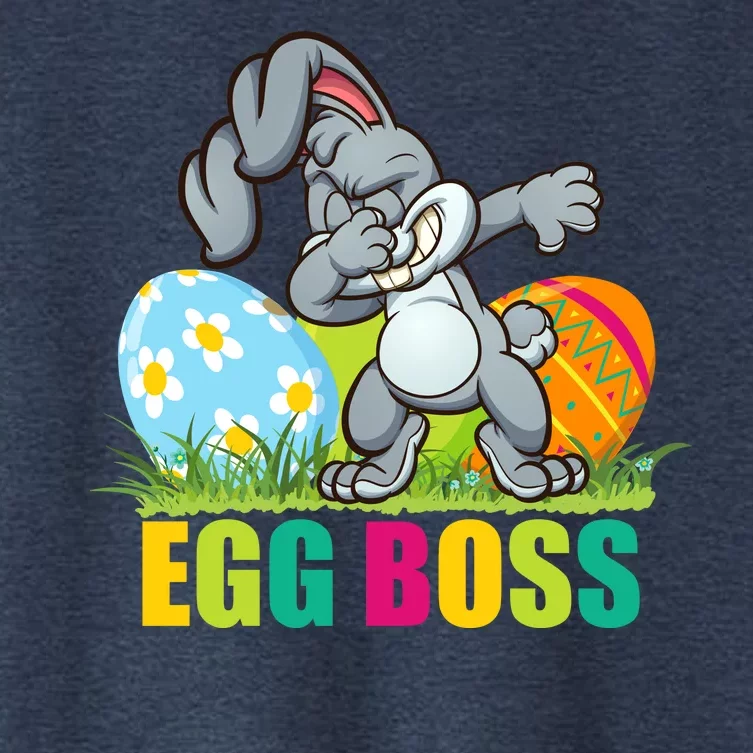 Egg Boss Dabbing Easter Bunny Women's Crop Top Tee