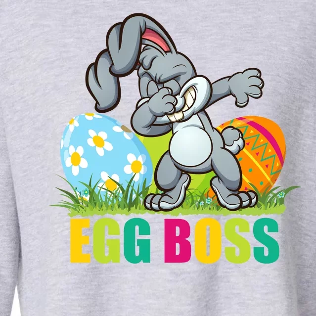 Egg Boss Dabbing Easter Bunny Cropped Pullover Crew