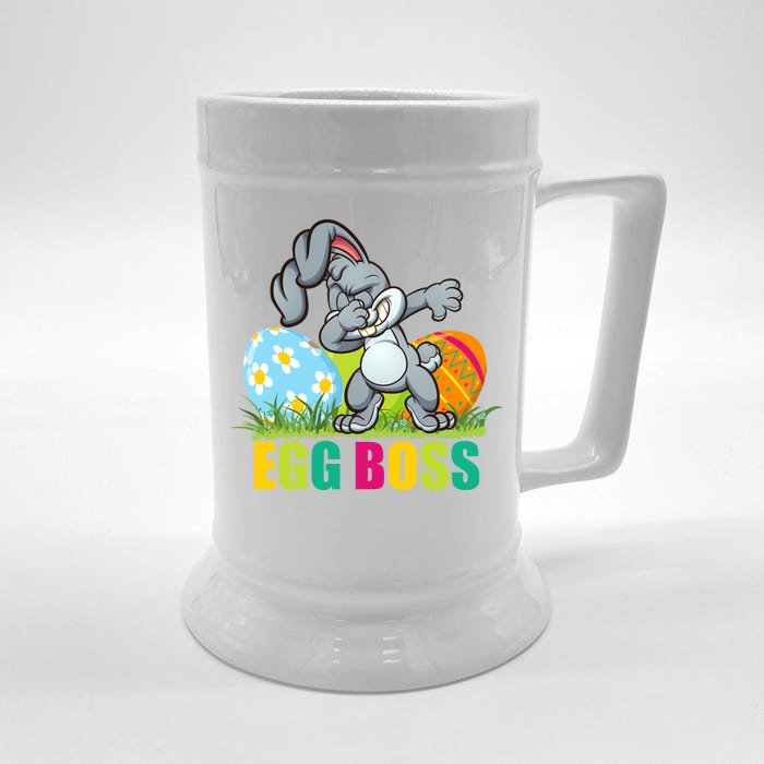 Egg Boss Dabbing Easter Bunny Front & Back Beer Stein