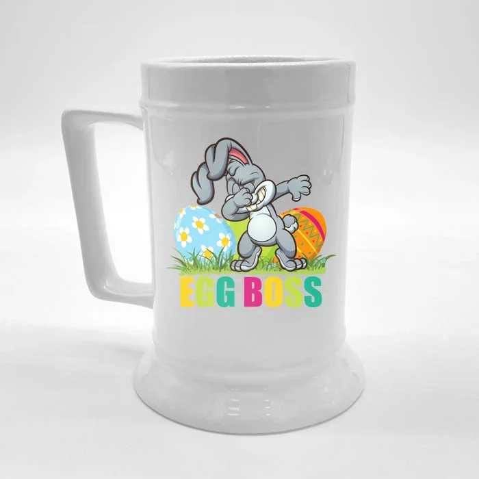 Egg Boss Dabbing Easter Bunny Front & Back Beer Stein