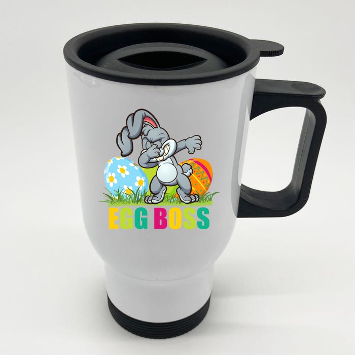 Egg Boss Dabbing Easter Bunny Front & Back Stainless Steel Travel Mug