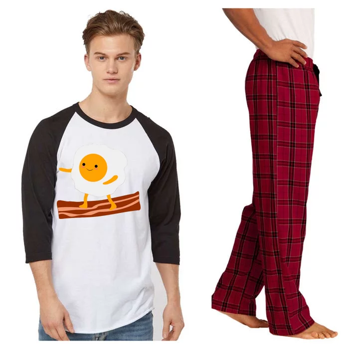 Egg Surfing On Bacon Raglan Sleeve Pajama Set