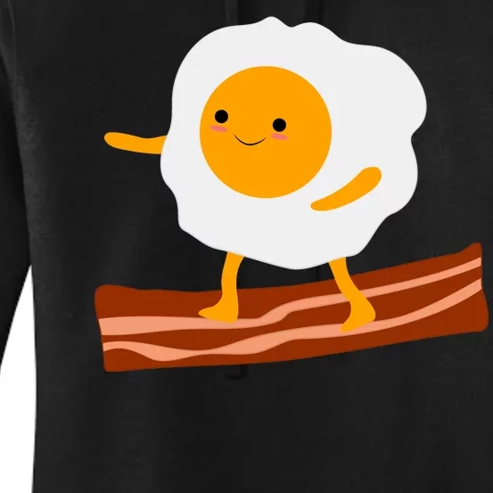 Egg Surfing On Bacon Women's Pullover Hoodie