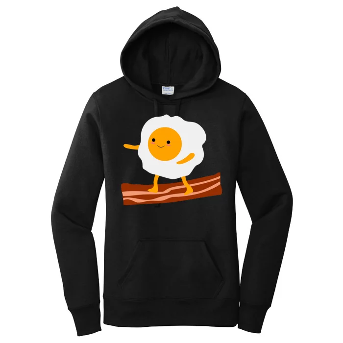 Egg Surfing On Bacon Women's Pullover Hoodie