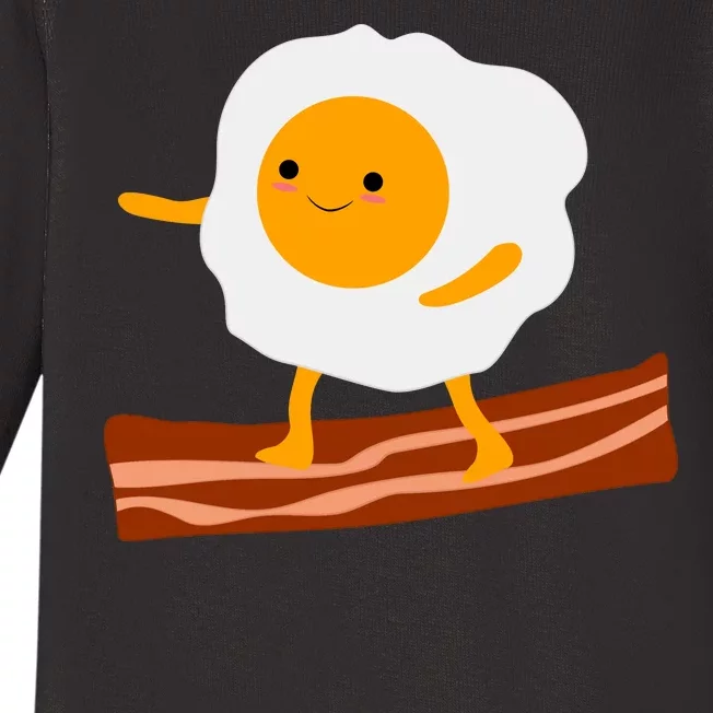 Egg Surfing On Bacon Baby Long Sleeve Bodysuit