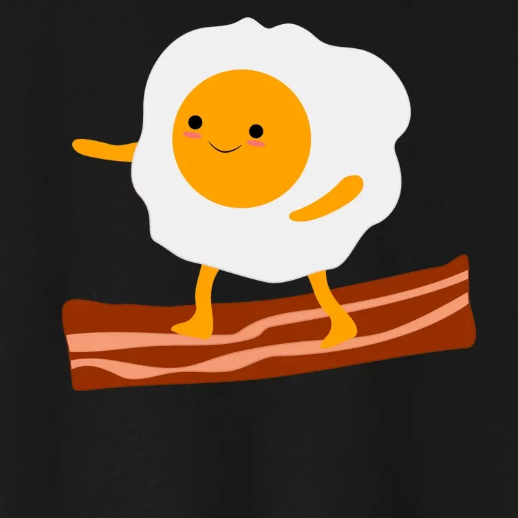 Egg Surfing On Bacon Women's Crop Top Tee