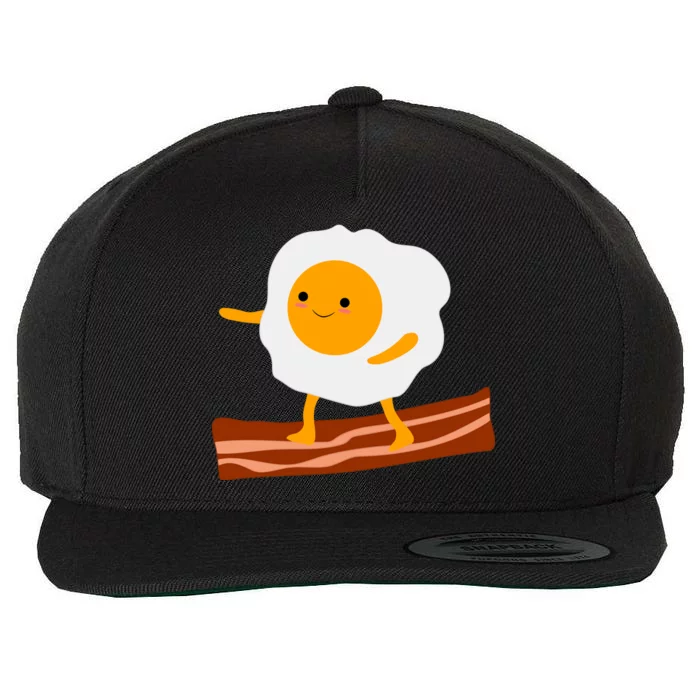 Egg Surfing On Bacon Wool Snapback Cap