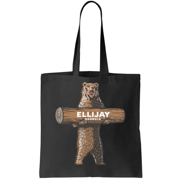 Ellijay Georgia Ga Growling Bear Vacation Souvenir Tote Bag