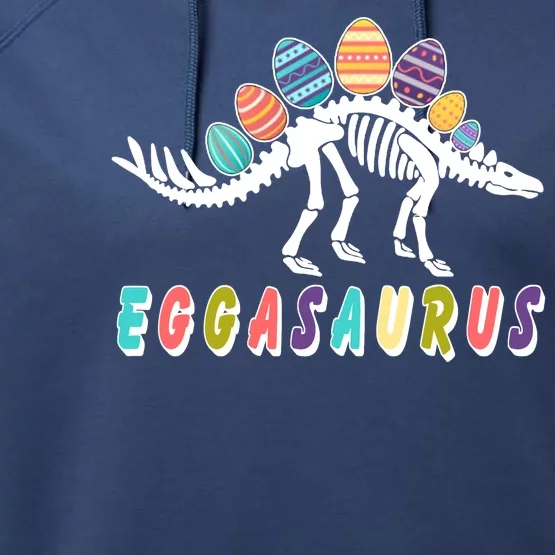 Eggasaurus Dino Stegosaurus Easter Egg Dinosaur Performance Fleece Hoodie