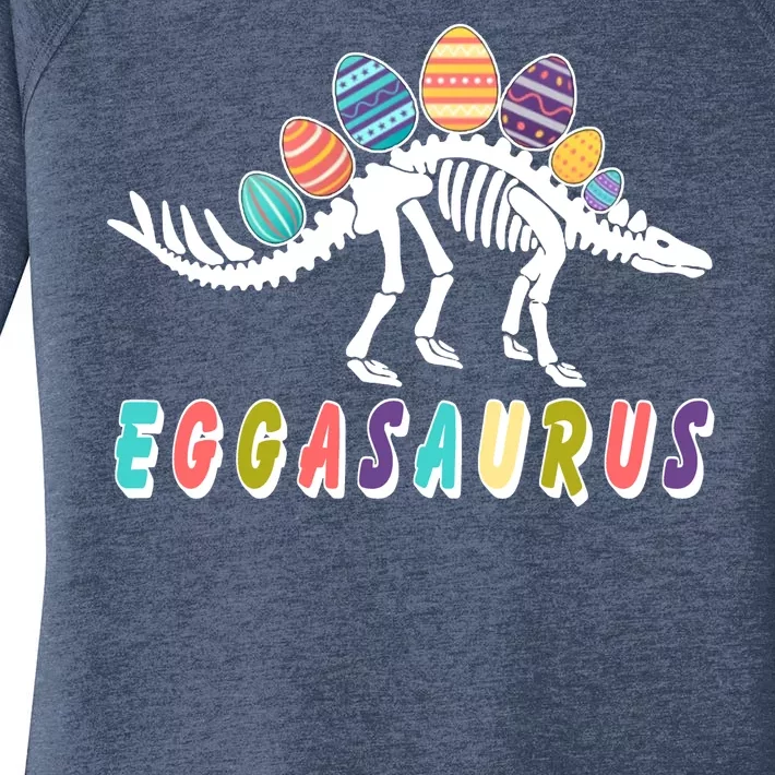 Eggasaurus Dino Stegosaurus Easter Egg Dinosaur Women's Perfect Tri Tunic Long Sleeve Shirt