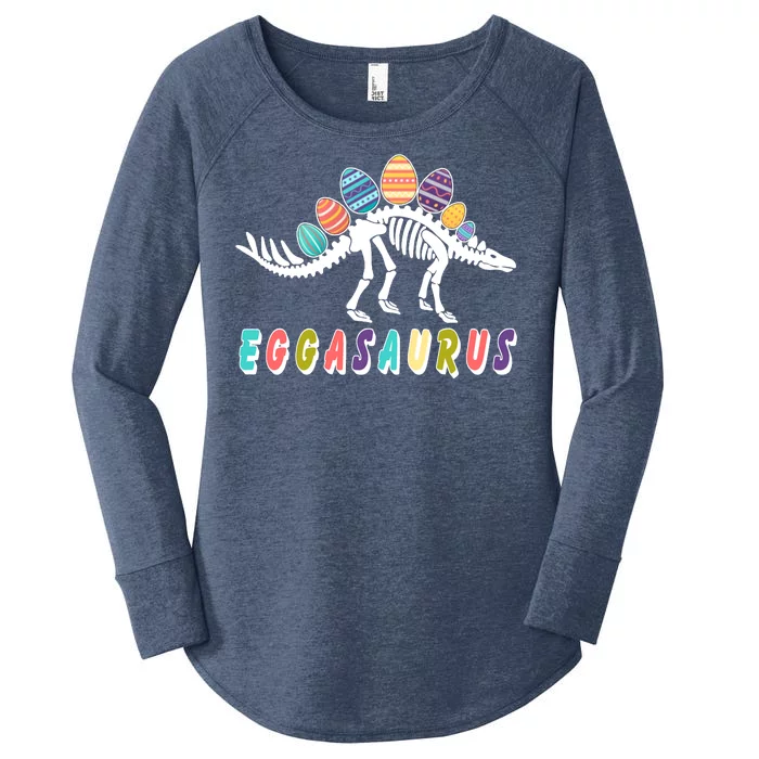 Eggasaurus Dino Stegosaurus Easter Egg Dinosaur Women's Perfect Tri Tunic Long Sleeve Shirt