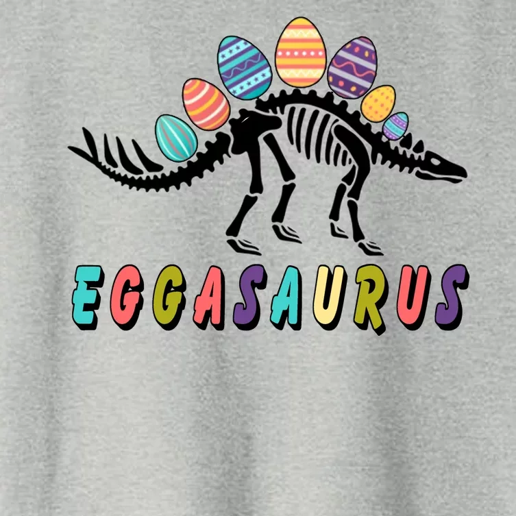 Eggasaurus Dino Stegosaurus Easter Egg Dinosaur Women's Crop Top Tee