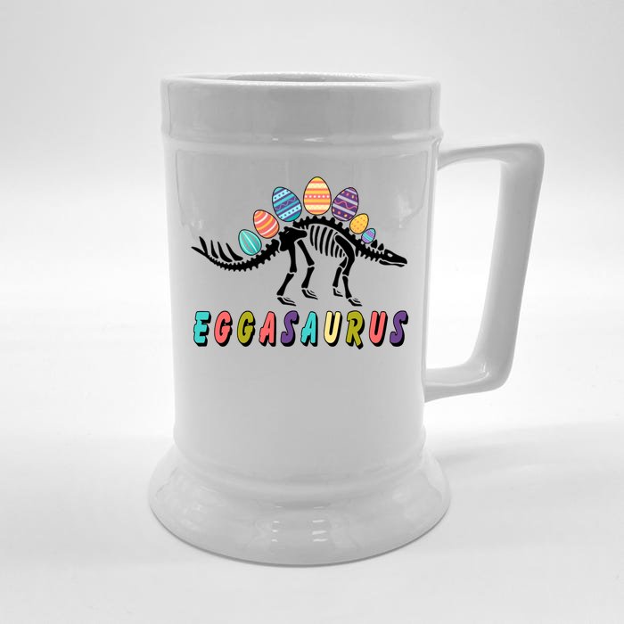 Eggasaurus Dino Stegosaurus Easter Egg Dinosaur Front & Back Beer Stein