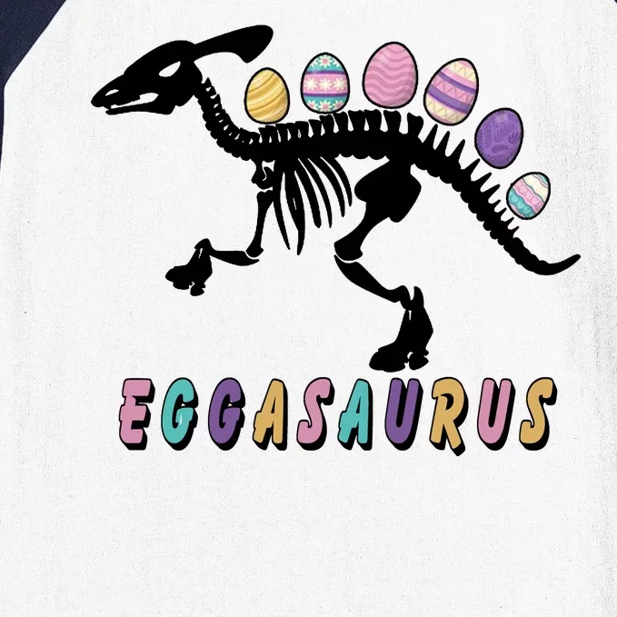 Eggasaurus Plateosaurus Funny Cute Easter Baseball Sleeve Shirt