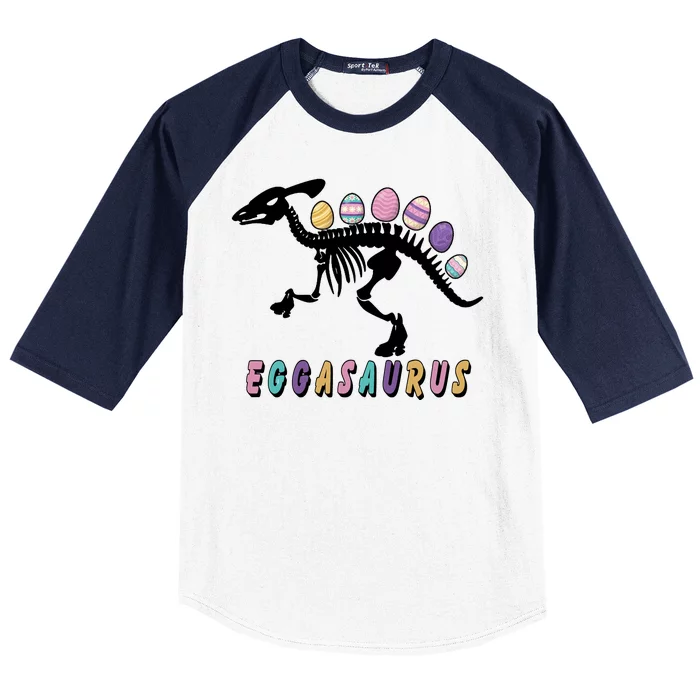 Eggasaurus Plateosaurus Funny Cute Easter Baseball Sleeve Shirt