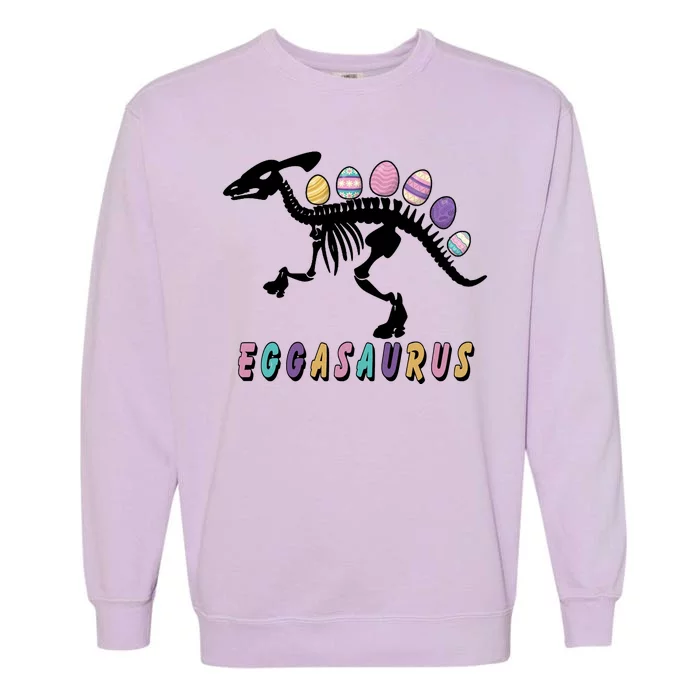 Eggasaurus Plateosaurus Funny Cute Easter Garment-Dyed Sweatshirt