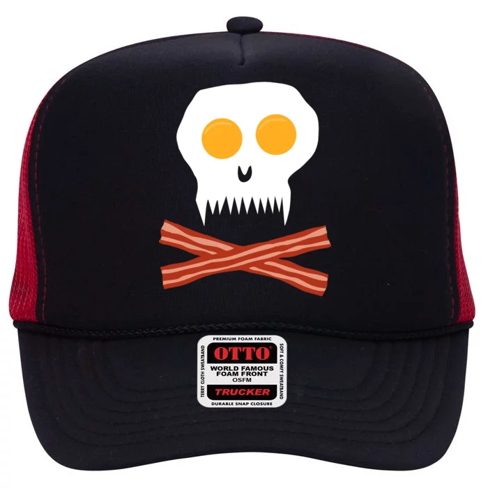 Eggs And Bacon Skull High Crown Mesh Trucker Hat