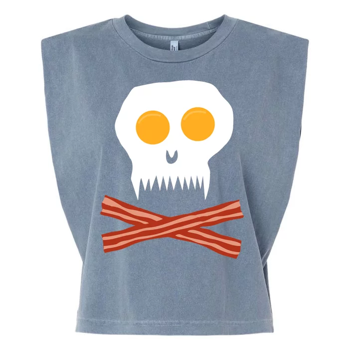 Eggs And Bacon Skull Garment-Dyed Women's Muscle Tee