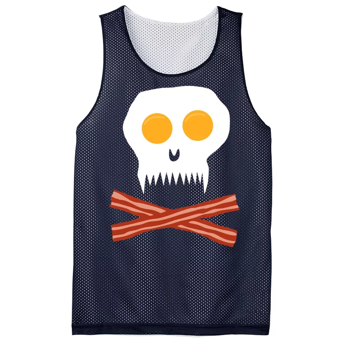 Eggs And Bacon Skull Mesh Reversible Basketball Jersey Tank