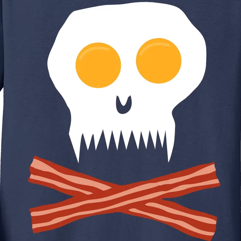 Eggs And Bacon Skull Kids Long Sleeve Shirt