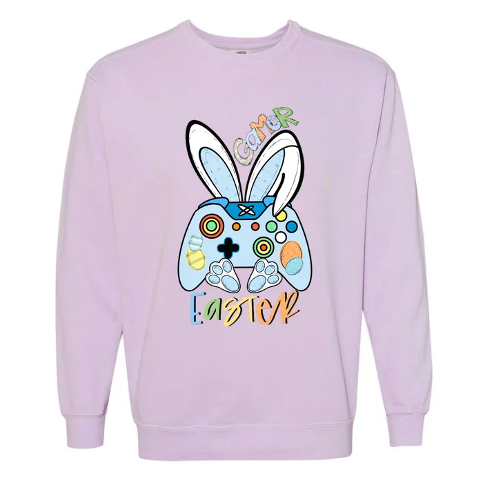 Easter Gamer Happy Easter Gamer Easter Gaming Easter Controller Garment-Dyed Sweatshirt