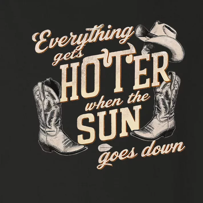 Everything Gets Hotter When The Sun Goes Down Country Music Toddler Long Sleeve Shirt