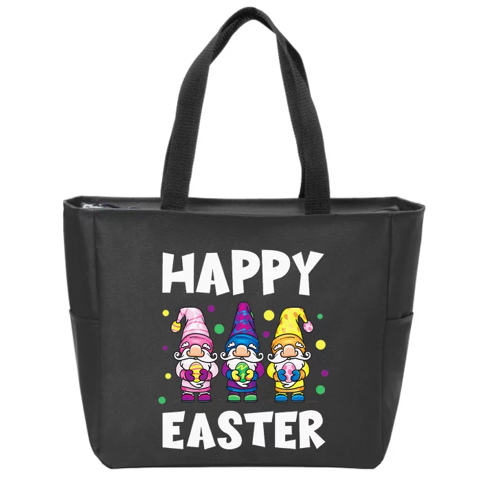 Easter Gnomes Happy Easter Egg Hunt Cute Zip Tote Bag