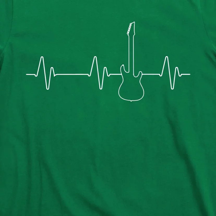 Electric Guitar Heartbeat Tee Bass Music Player T-Shirt