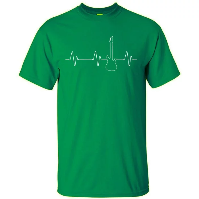 Electric Guitar Heartbeat Tee Bass Music Player Tall T-Shirt