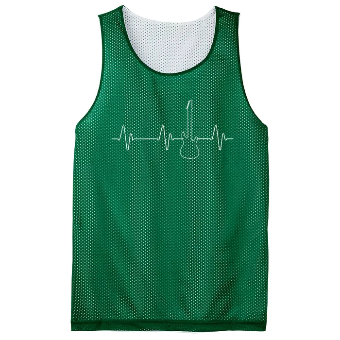 Electric Guitar Heartbeat Tee Bass Music Player Mesh Reversible Basketball Jersey Tank