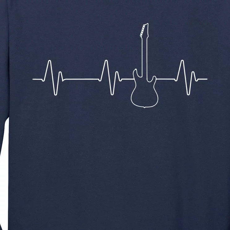 Electric Guitar Heartbeat Tee Bass Music Player Tall Long Sleeve T-Shirt