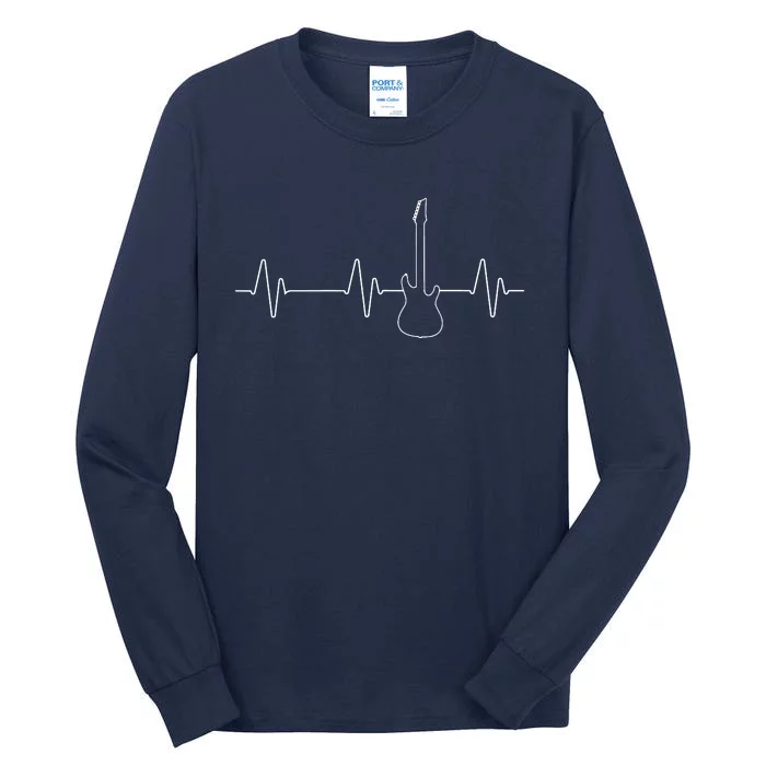 Electric Guitar Heartbeat Tee Bass Music Player Tall Long Sleeve T-Shirt