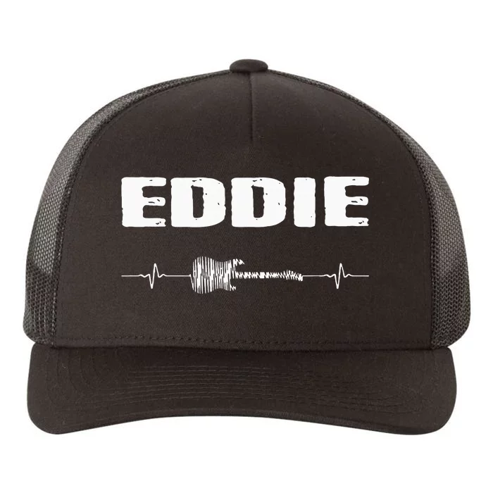 Eddie Guitar Heartbeat Music Guitarist Yupoong Adult 5-Panel Trucker Hat