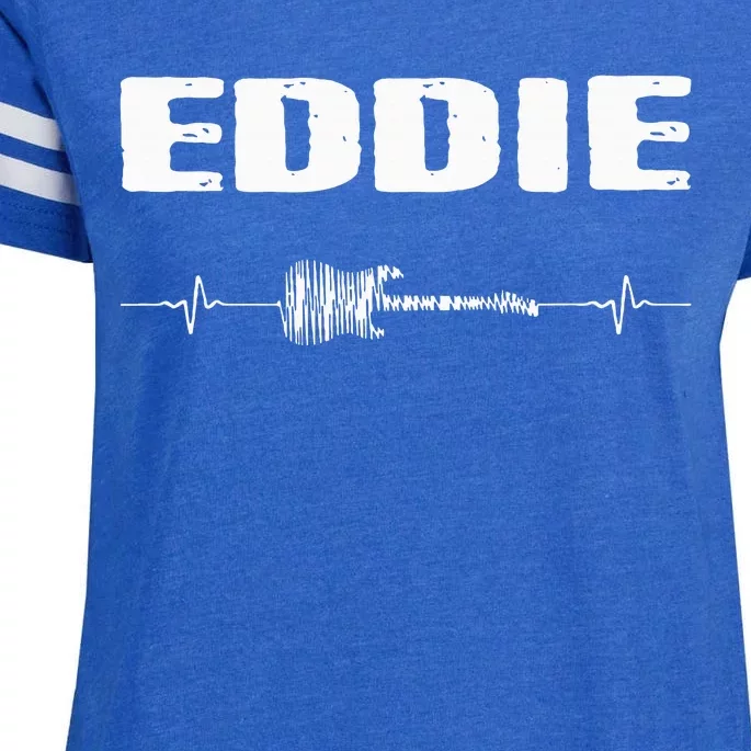 Eddie Guitar Heartbeat Music Guitarist Enza Ladies Jersey Football T-Shirt