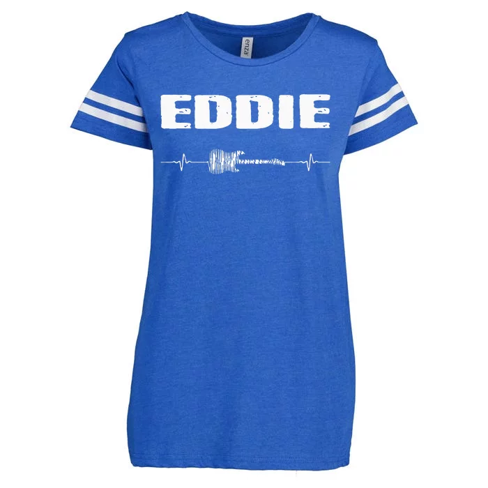 Eddie Guitar Heartbeat Music Guitarist Enza Ladies Jersey Football T-Shirt