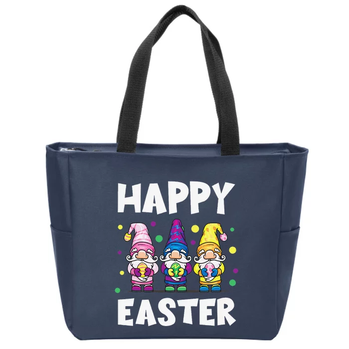 Easter Gnomes Happy Easter Egg Hunt Cute Zip Tote Bag