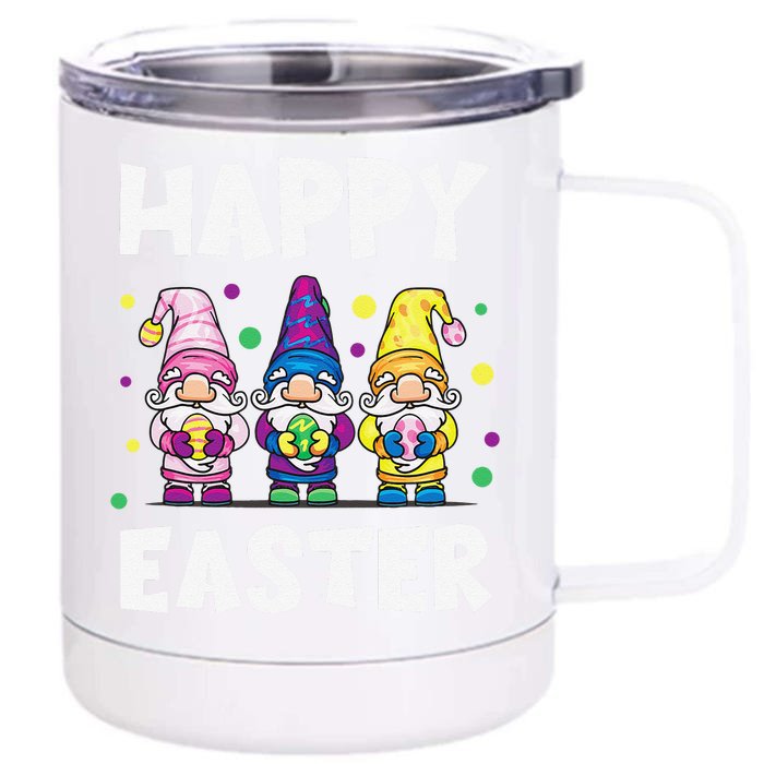 Easter Gnomes Happy Easter Egg Hunt Cute Front & Back 12oz Stainless Steel Tumbler Cup