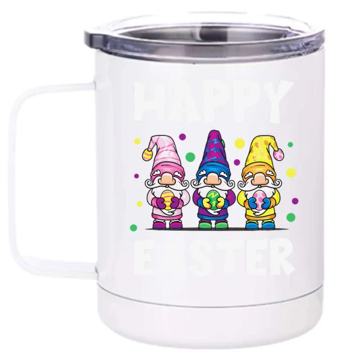 Easter Gnomes Happy Easter Egg Hunt Cute Front & Back 12oz Stainless Steel Tumbler Cup