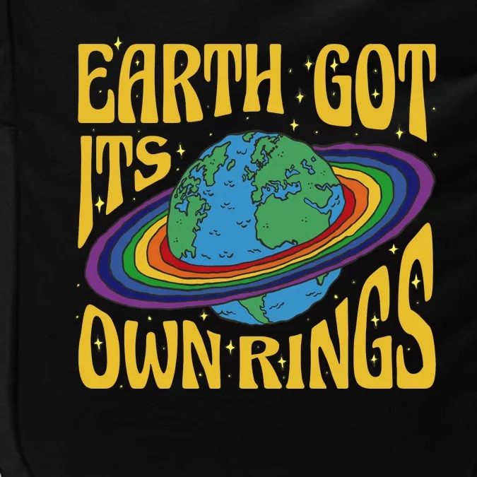 Earth Got It's Own Rings Pride Month Planet Impact Tech Backpack