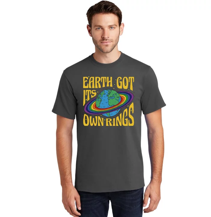 Earth Got It's Own Rings Pride Month Planet Tall T-Shirt