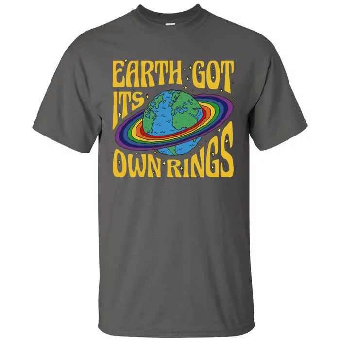 Earth Got It's Own Rings Pride Month Planet Tall T-Shirt