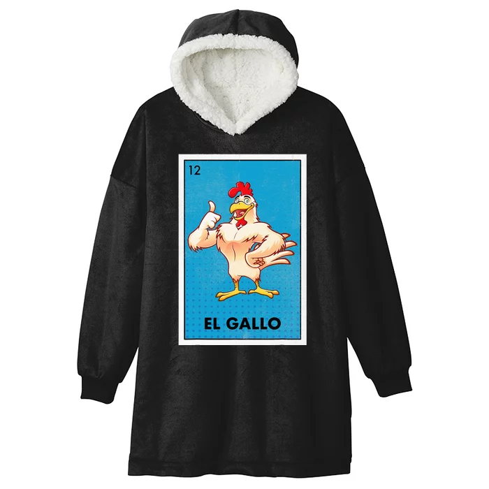 El Gallo Lottery Tradicional Vintage Rooster Hooded Wearable Blanket